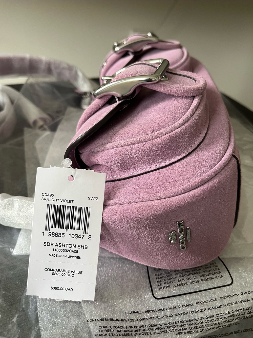 📣CLOSET CLEAROUT📣 Coach Ashton Bag in pink lavender suede 😍😍😍 - Picture 14 of 16
